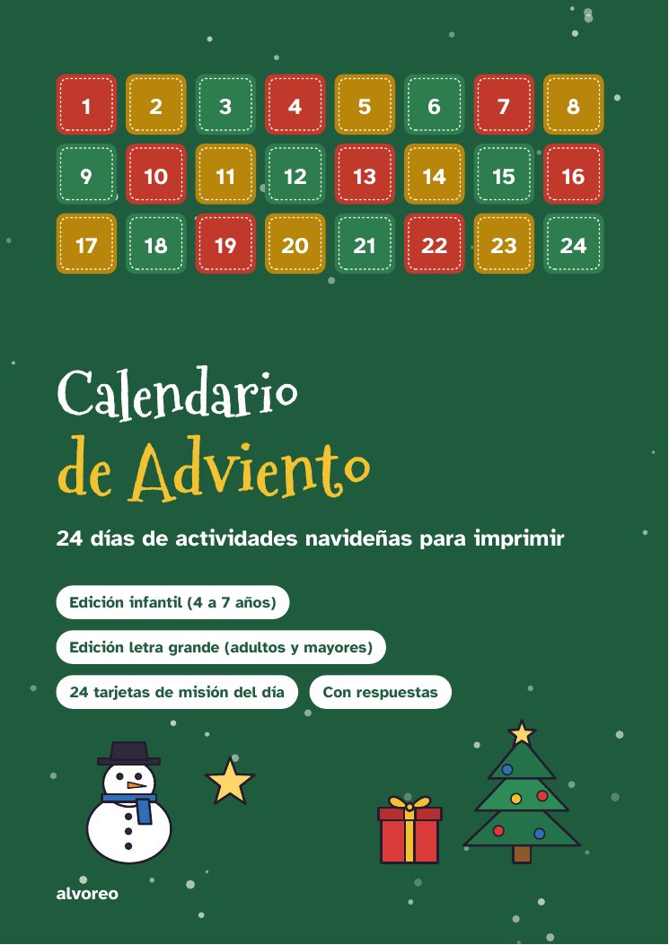 Calendario de Adviento: 24 días de actividades para imprimir